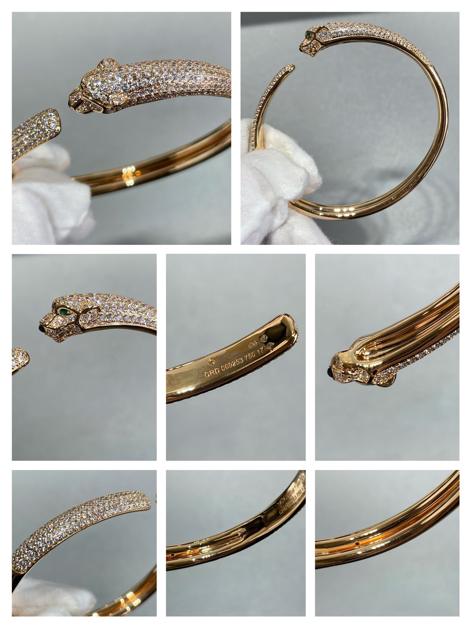 TimiPANTHERE FULL DIAMOND OPEN BRACELET