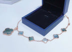 TimiCOMBINED BRACELET 5 MOTIFS AND NECKLACE DARK MOP ROSE GOLD