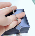 TimiCLOVER 10 MOTIFS CHALCEDONY DIAMONDS SILVER NECKLACE