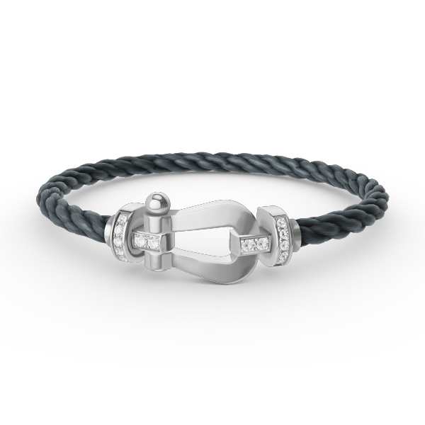 TimiFORCE LARGE HORSESHOE HALF DIAMOND BRACELET SILVER