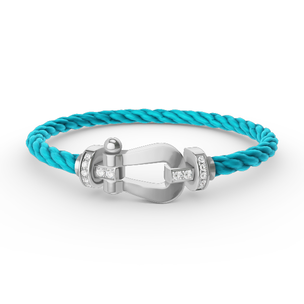 TimiFORCE LARGE HORSESHOE HALF DIAMOND BRACELET SILVER