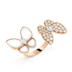 TimiTWIN BUTTERFLY DIAMOND MOP RING
