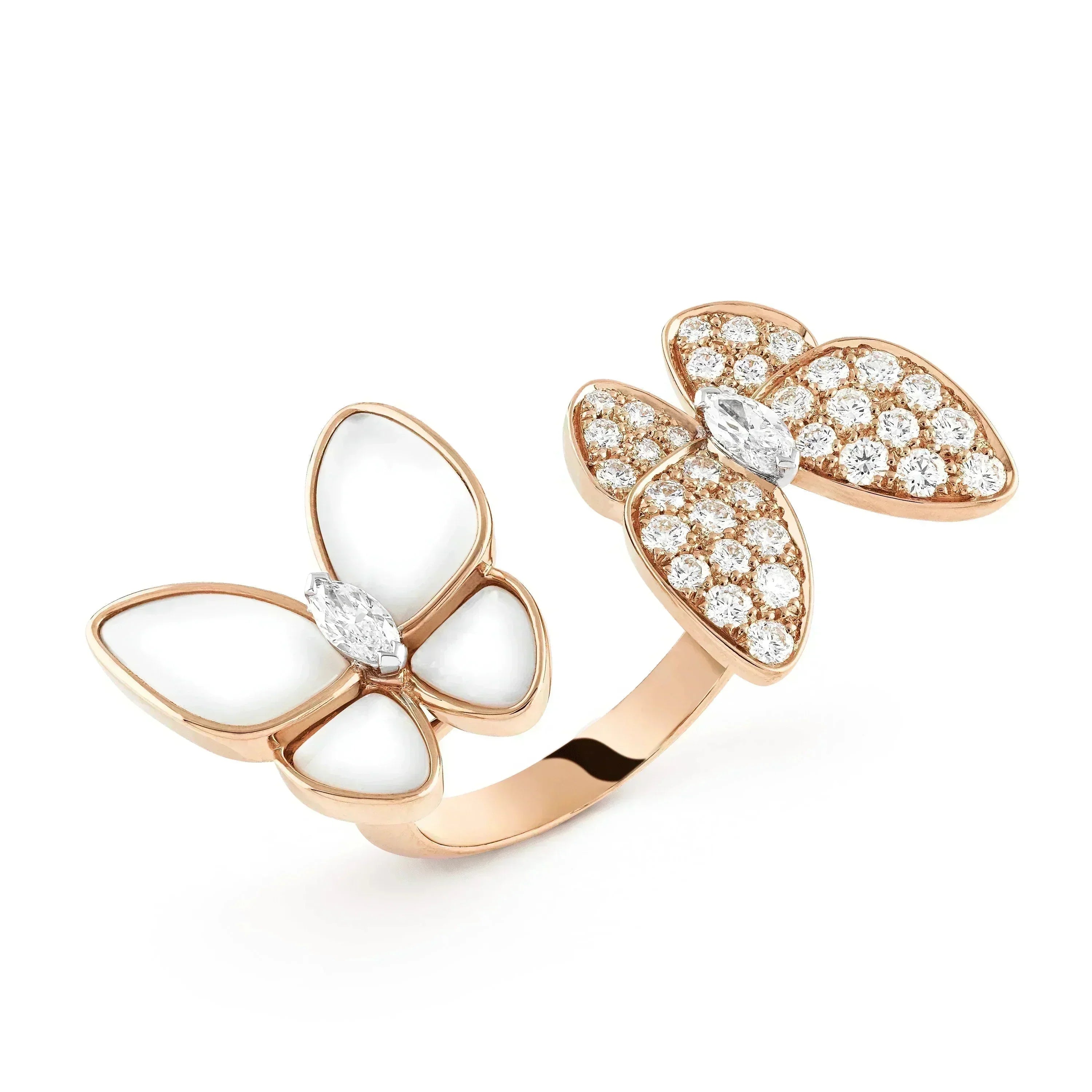 TimiTWIN BUTTERFLY DIAMOND MOP RING